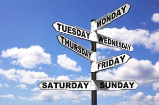 street sign with days of the week