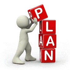 building blocks that say the word plan